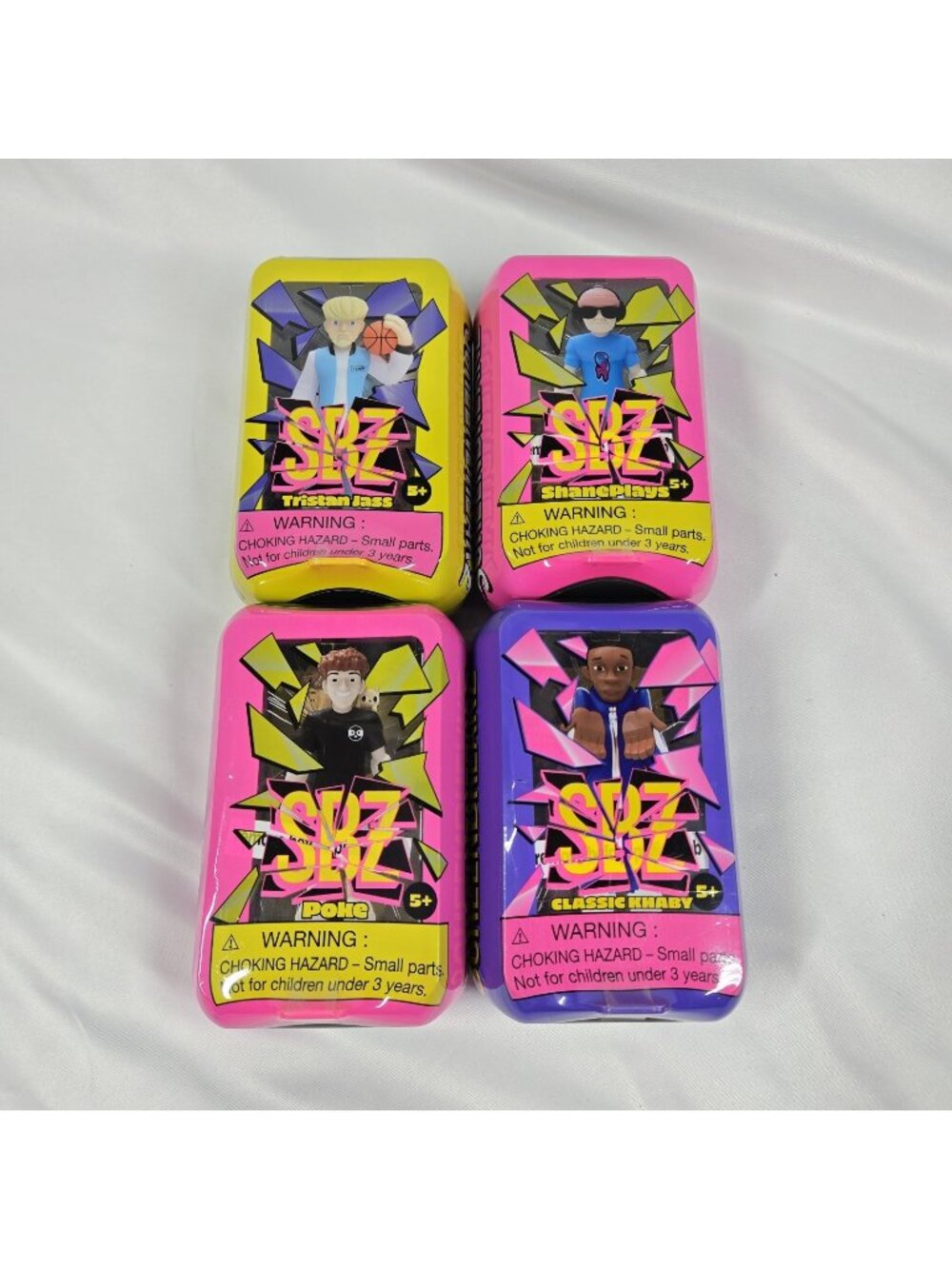 SBZ Screen Breakz Figures Lot of 4 Classic Khaby, Poke, Shane Plays,Tristan Jass